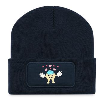 Monstre de câlins... - Beanie recyclé à patch - bleu marine - Devant