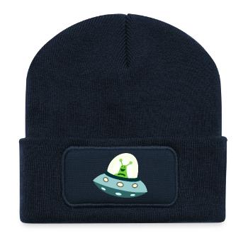 Un extraterrestre dans l’OVNI - Beanie recyclé à patch - bleu marine - Devant