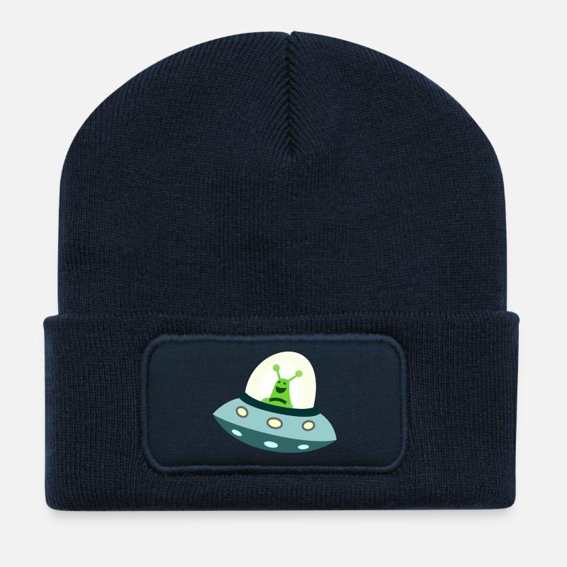 Außerirdischer im Ufo - Recycelte Patch Beanie - French Navy