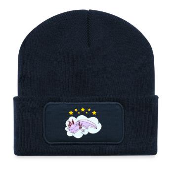 Sleeping Oxolotl - Recycled Patch Beanie - french navy - Front