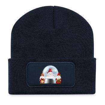 Boule à neige Santa Gnomes Cheer - Beanie recyclé à patch - bleu marine - Devant