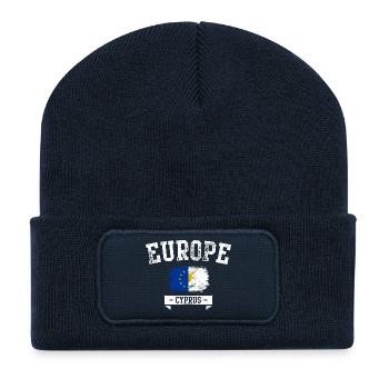 Europe Cyprus Emblem - Recycled Patch Beanie - french navy - Front