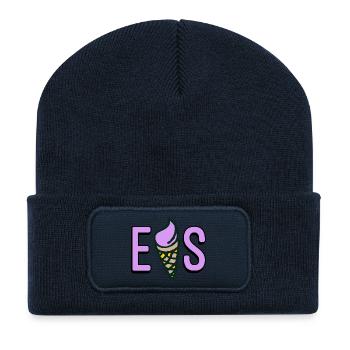 EIS SCHRIFTZUG - Recycelte Patch Beanie - French Navy - Vorne
