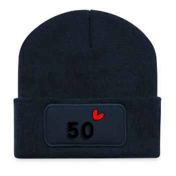 50 YEARS. 50th ANNIVERSARY. ANNIVERSARY 50 YEARS. 50 - Recycled Patch Beanie - french navy - Front