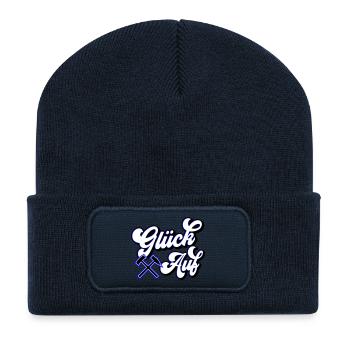 Glück auf Hammer und Schägel | Farben änderbar - Recycelte Patch Beanie - French Navy - Vorne