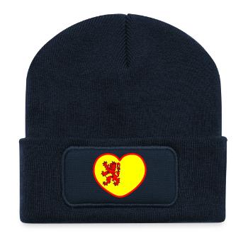 Im Herzen der Südholländischen Flagge Südholland - Recycelte Patch Beanie - French Navy - Vorne