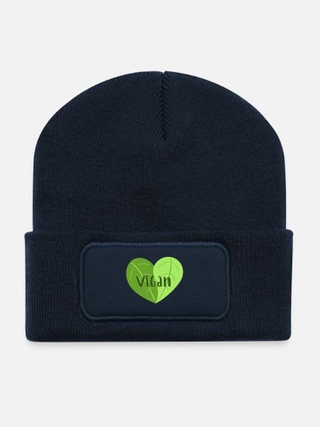 Veganherz - Recycelte Patch Beanie - French Navy