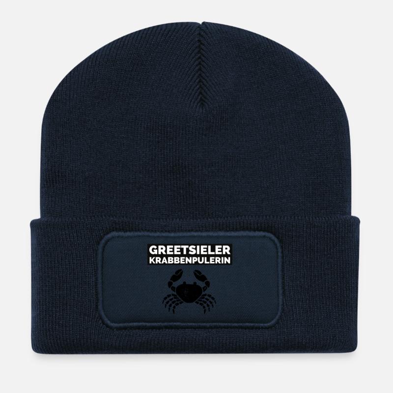 Greetsieler Krabbenpulerin - Recycelte Patch Beanie - French Navy