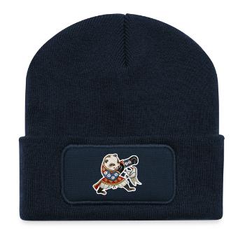 Panda im prachtvollen Robenkampf - Recycelte Patch Beanie - French Navy - Vorne