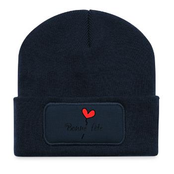 BONNE FÊTE. FÊTE DES MÈRES. FÊTE DES PÈRES. FÊTE - Beanie recyclé à patch - bleu marine - Devant