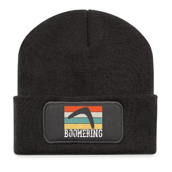 Boomerang Vintage Retro - Recycled Patch Beanie - dark grey - Front
