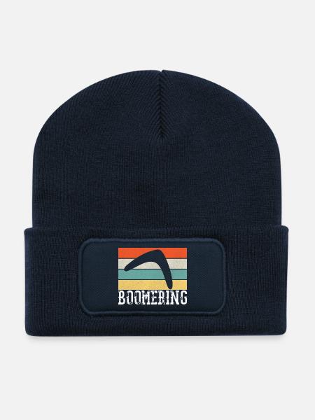 Boomerang Vintage Retro - Recycelte Patch Beanie - French Navy