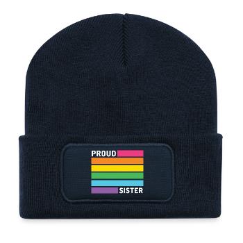 Pride Month LGBT - Stolze Schwester - Recycelte Patch Beanie - French Navy - Vorne
