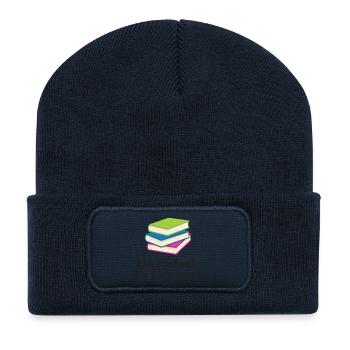 Schauen Sie es sich an, es steht in einem Buch - Recycelte Patch Beanie - French Navy - Vorne