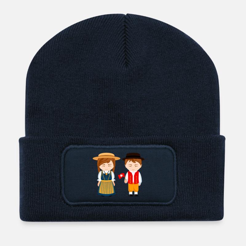 Schweiz, ich bin Schweizer, kleiner Schweizer - Recycelte Patch Beanie - French Navy