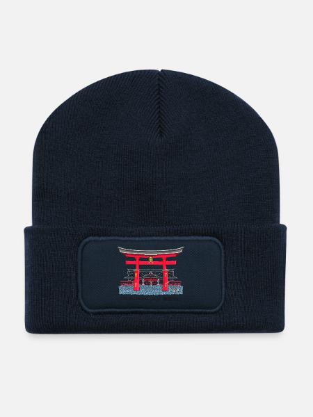 Itsukushima-Schrein, Miyajima, Hiroshima. Japan - Recycelte Patch Beanie - French Navy