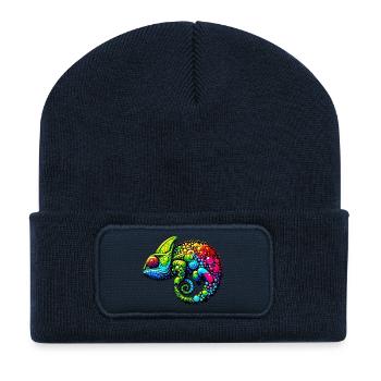 Chamäleon - Recycelte Patch Beanie - French Navy - Vorne