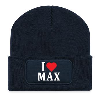 t-shirt I love Max t-shirt gift idea - Recycled Patch Beanie - french navy - Front