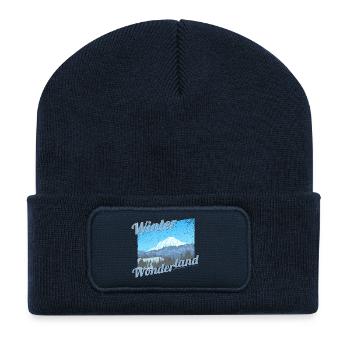 Pays des merveilles d’hiver | Hiver - Beanie recyclé à patch - bleu marine - Devant