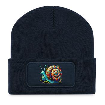 Snail - Recycled Patch Beanie - french navy - Front