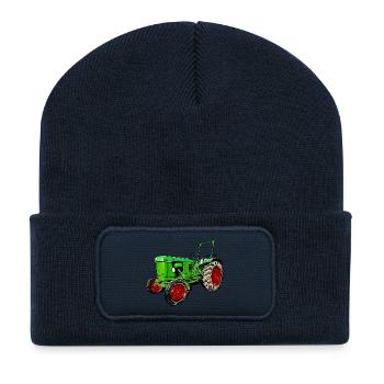 Alter Traktor Deutz D25 - Recycelte Patch Beanie - French Navy - Vorne