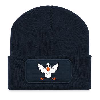 Möwe, nordsee, Vogel - Recycelte Patch Beanie - French Navy - Vorne