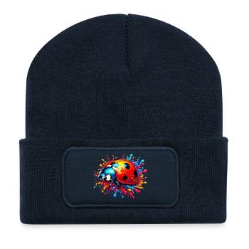 Marienkäfer - Recycelte Patch Beanie - French Navy - Vorne