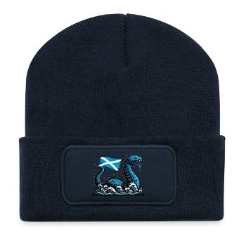 Monstre du Loch Ness en Écosse - Beanie recyclé à patch - bleu marine - Devant