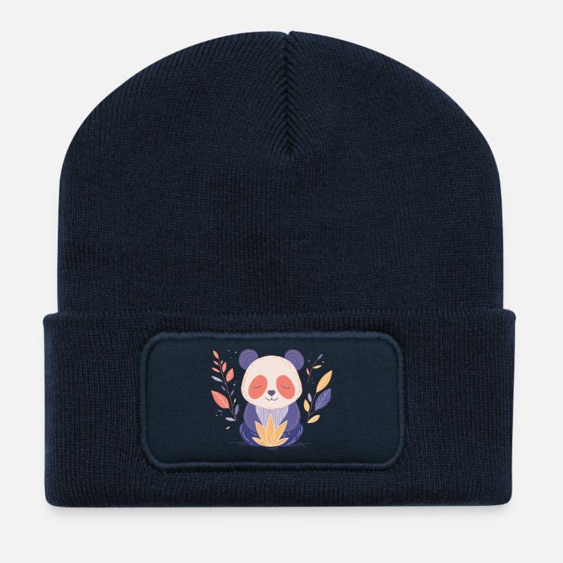Yogi Panda - Beanie recyclé à patch - bleu marine