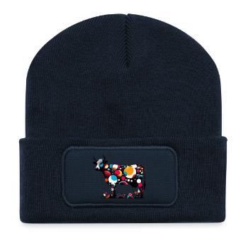 Kuh - Recycelte Patch Beanie - French Navy - Vorne