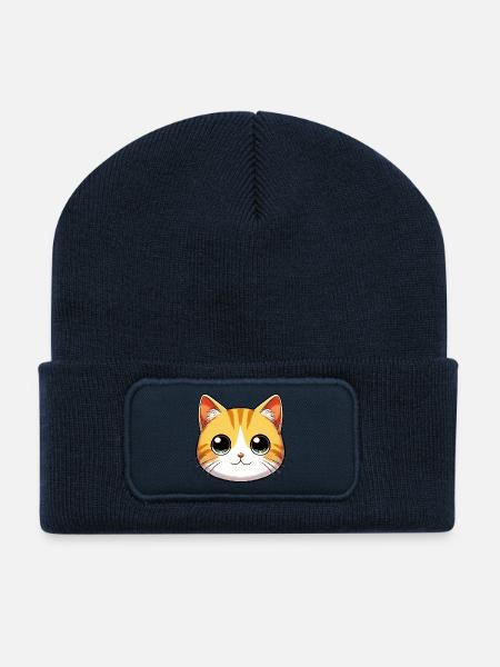 Katze - Recycelte Patch Beanie - French Navy