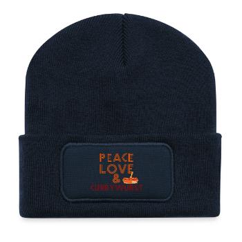 Peace, Love & Currywurst - Recycled Patch Beanie - french navy - Front