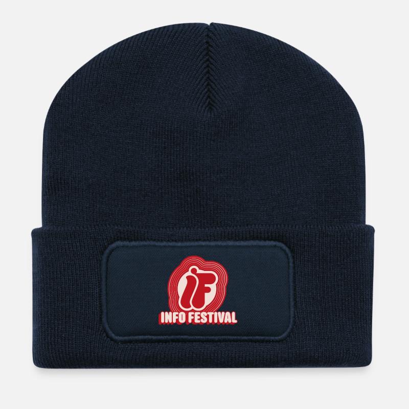 Festival & Vinyl, Retro-Inspiration - Recycelte Patch Beanie - French Navy