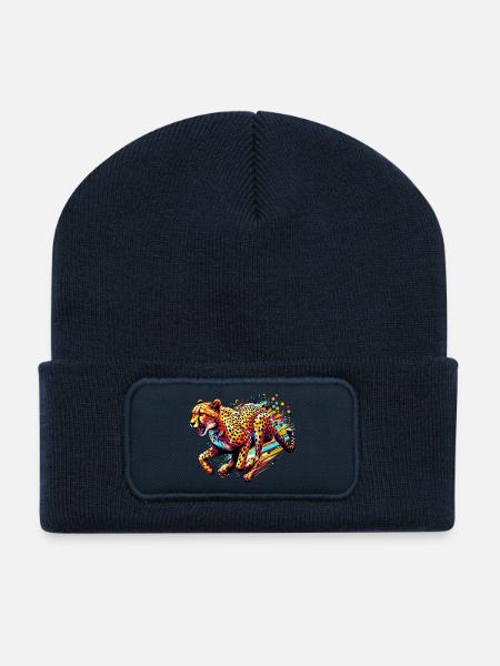 Guépard - Beanie recyclé à patch - bleu marine