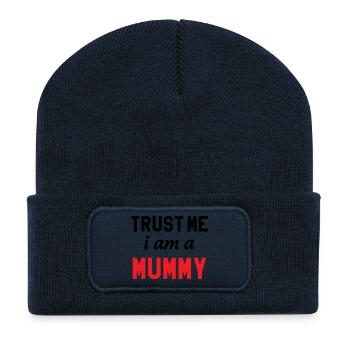 Glaub mir, ich bin eine Mama! - Recycelte Patch Beanie - French Navy - Vorne