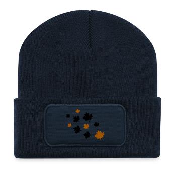 Maple Leaves - Recycled Patch Beanie - french navy - Front