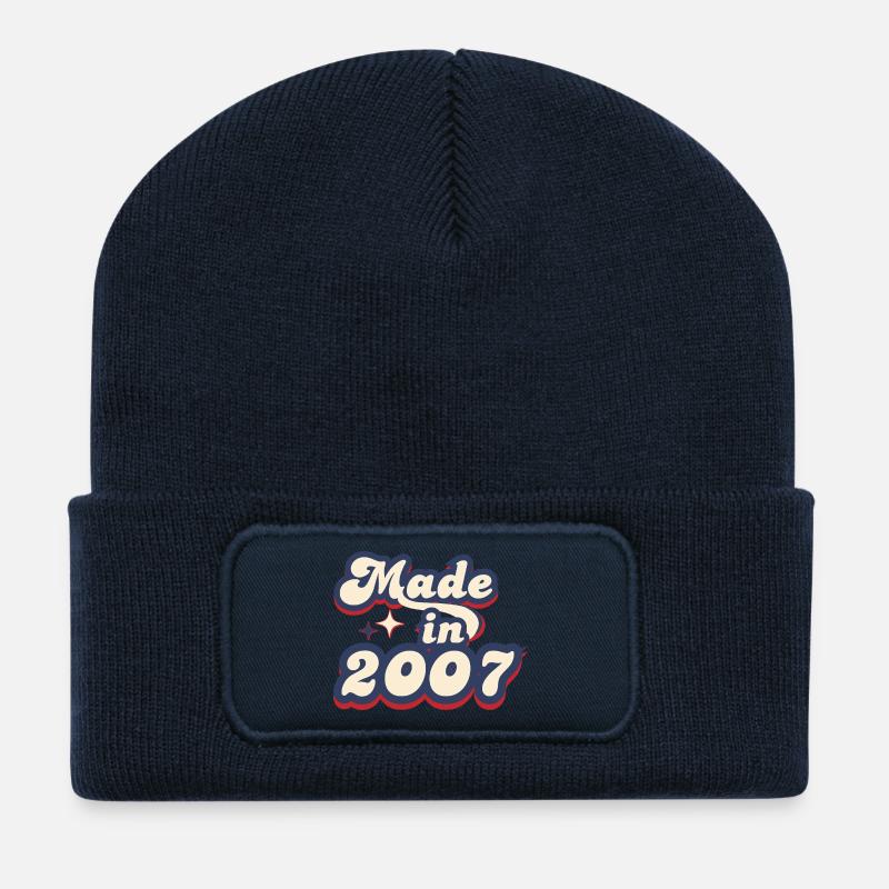 Hergestellt im Jahr 2007 Retro - Recycelte Patch Beanie - French Navy