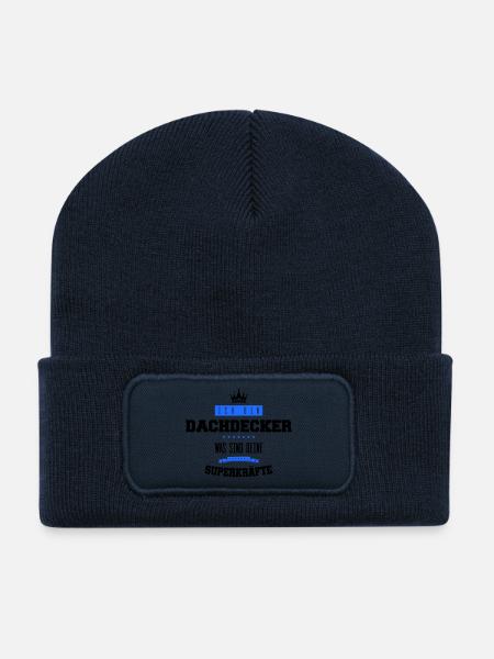 dachdecker spruch - Recycelte Patch Beanie - French Navy