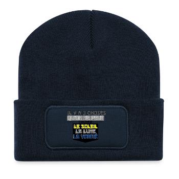 There are 3 things that cannot be hidden - Recycled Patch Beanie - french navy - Front