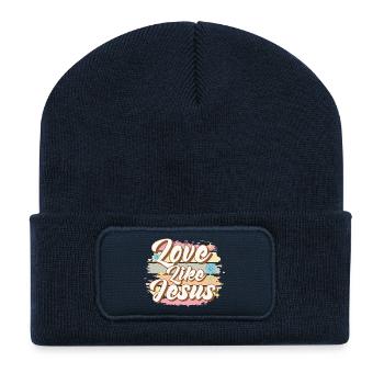Love Like Jesus - Recycelte Patch Beanie - French Navy - Vorne