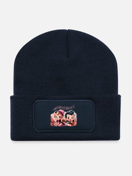 Roméo et Juliette - Beanie recyclé à patch - bleu marine