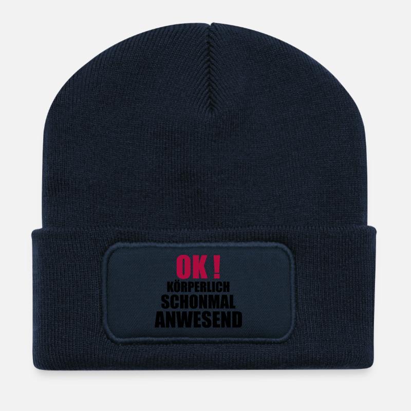 körperliche anwesenheit - Recycelte Patch Beanie - French Navy