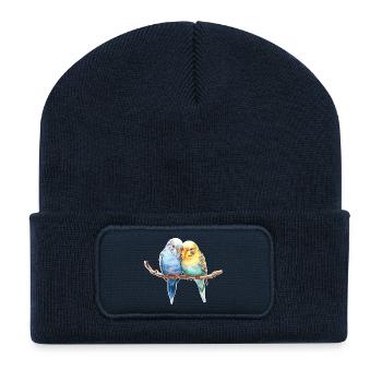 Budgie pair - Recycled Patch Beanie - french navy - Front