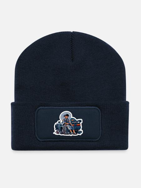 Garage Samurai - Recycelte Patch Beanie - French Navy