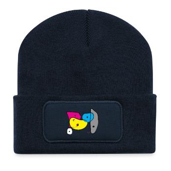 Poignées d’escalade de bloc couleur 3 - Beanie recyclé à patch - bleu marine - Devant