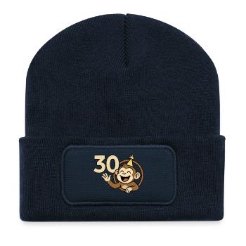 Monkey strong at 30 - Recycled Patch Beanie - french navy - Front