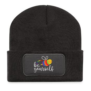 LGBTQ Pride Month - Sei du selbst - Recycelte Patch Beanie - Dunkelgrau - Vorne
