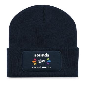 LGBT Pride Month - Klingt schwul, Count me in - Recycelte Patch Beanie - French Navy - Vorne