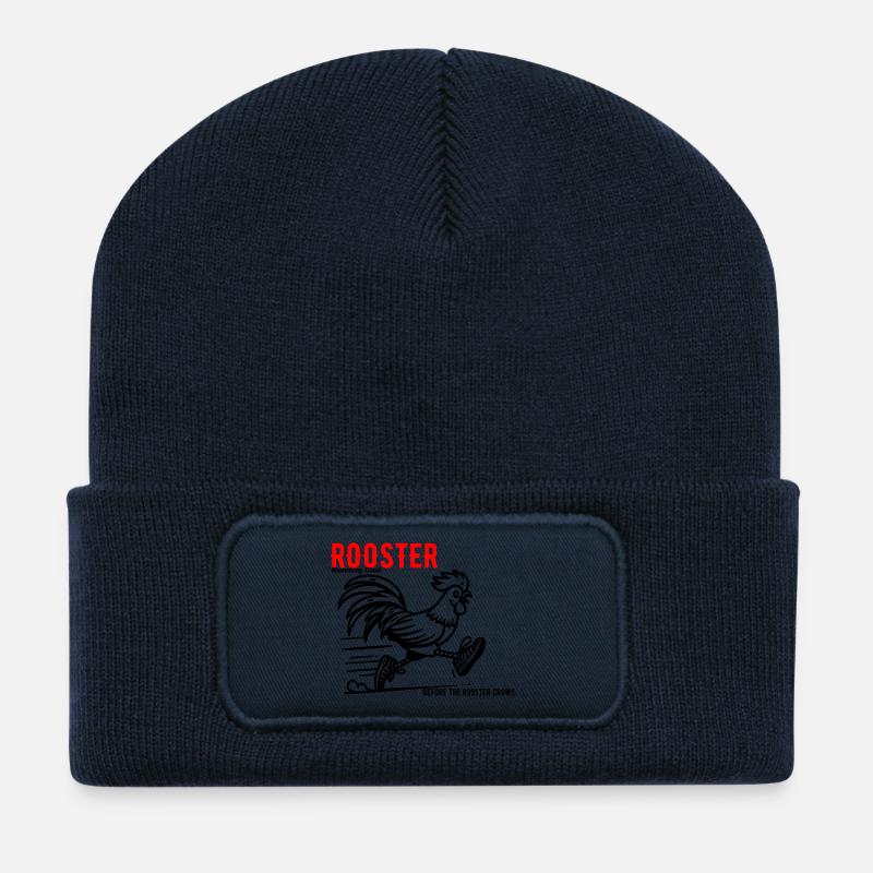 Rooster running club 1 - Recycelte Patch Beanie - French Navy