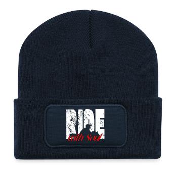 For Bikers - RideWithSoul - Recycled Patch Beanie - french navy - Front